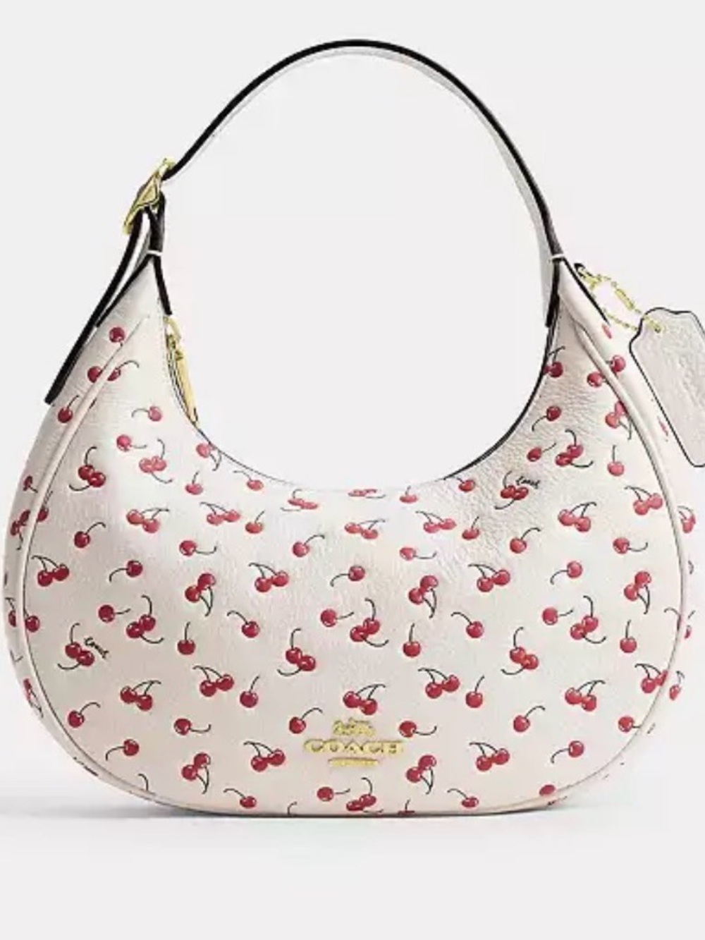 Coach White Cherry-Print Shoulder Hobo